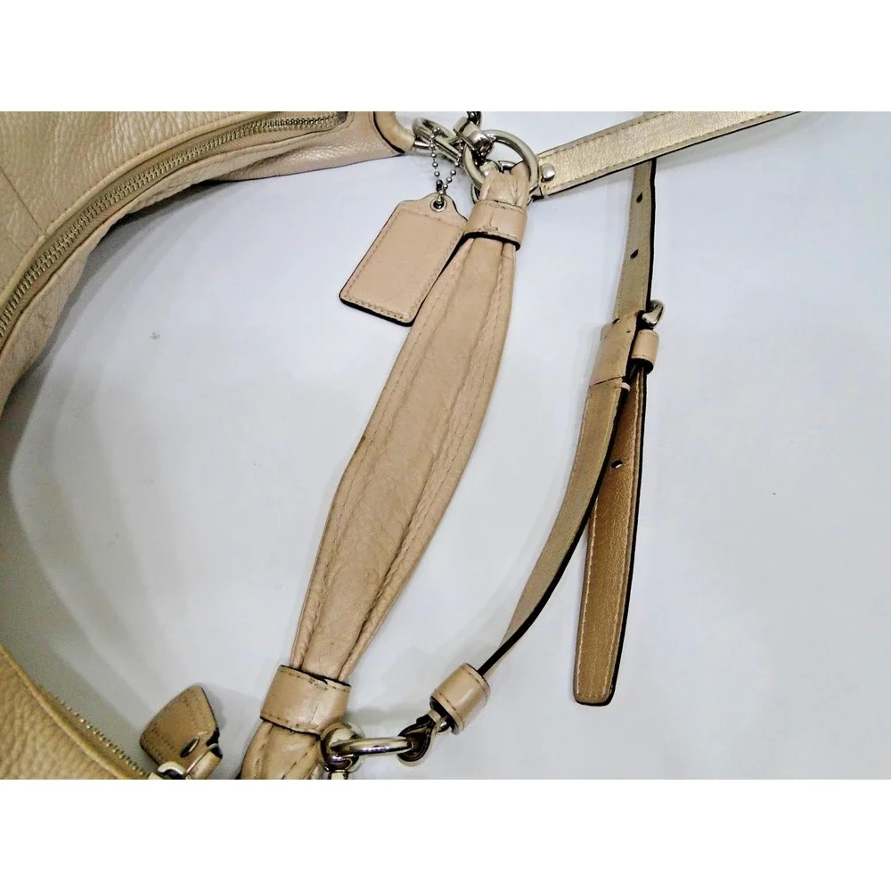 Vintage Coach Kristin Champagne/Pearl Leather Hobo Shoulder bag Purse
